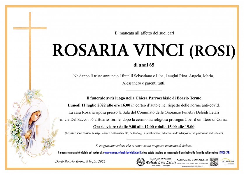 Rosaria (rosi) Vinci