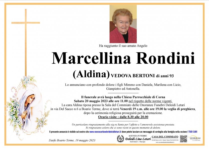 Marcellina Rondini Ved. Bertoni