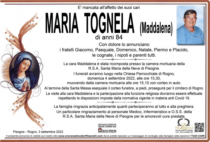 Maria Maddalena Tognela