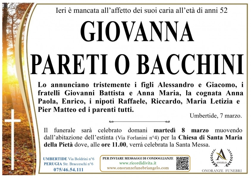 Giovanna Pareti O Bacchini