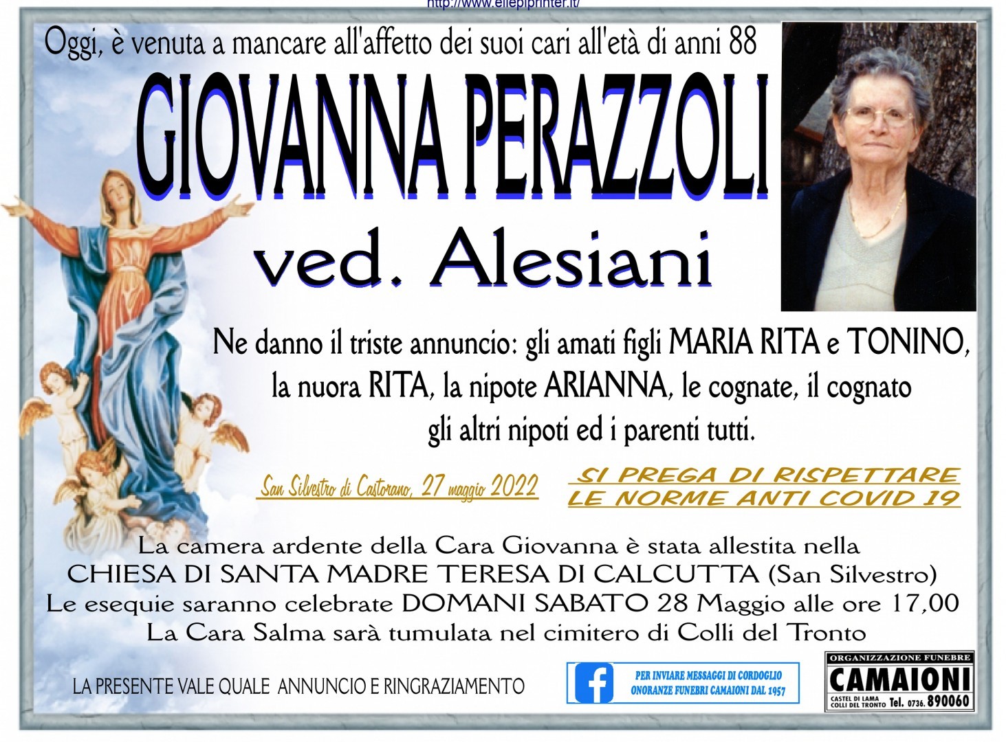 Giovanna Perazzoli Ved. Alesiani