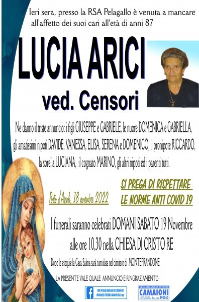 Lucia Arici Ved. Censori