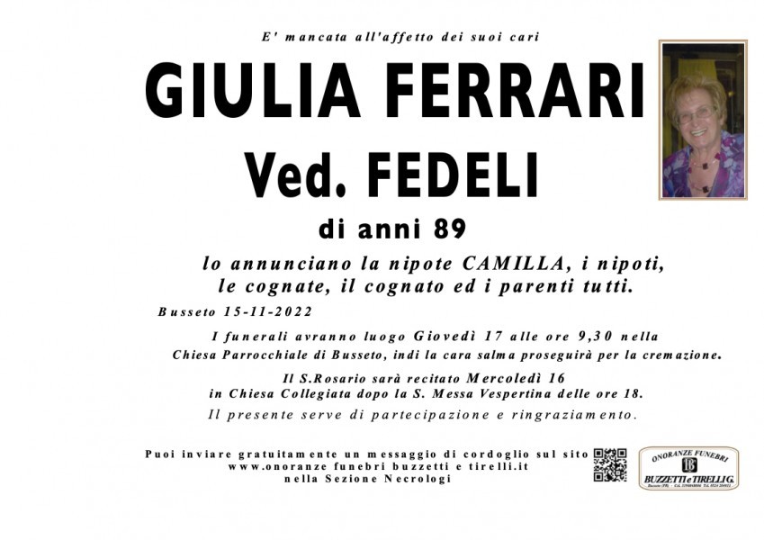 Giulia Ferrari Ved. Fedeli