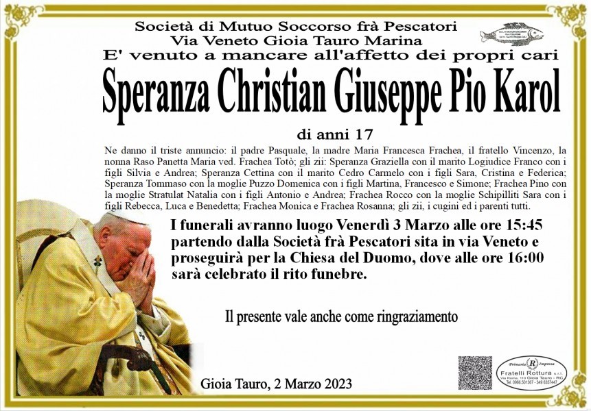 Christian Giuseppe Pio Speranza