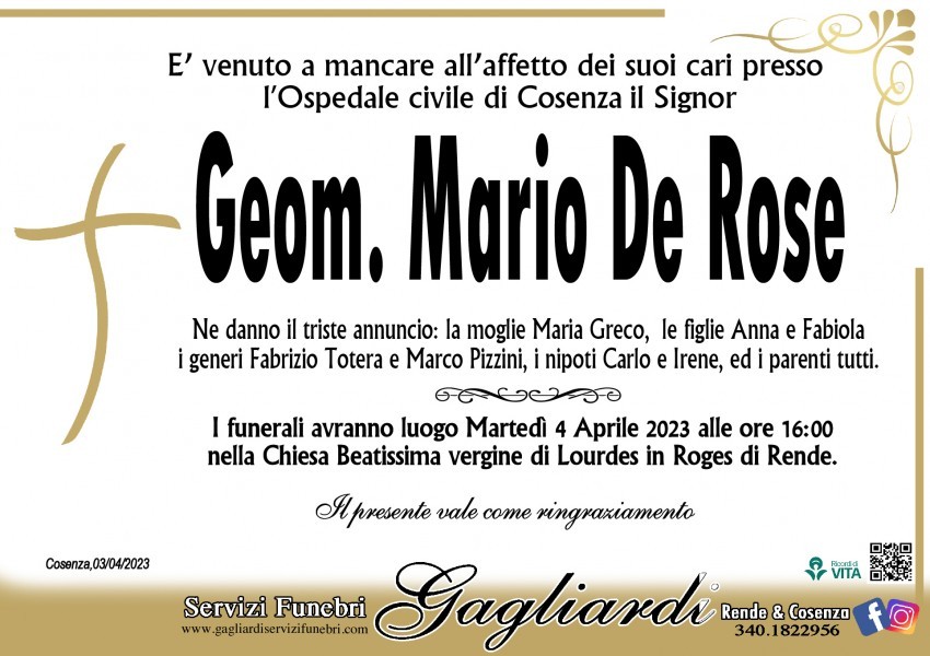 Geom. Mario De Rose