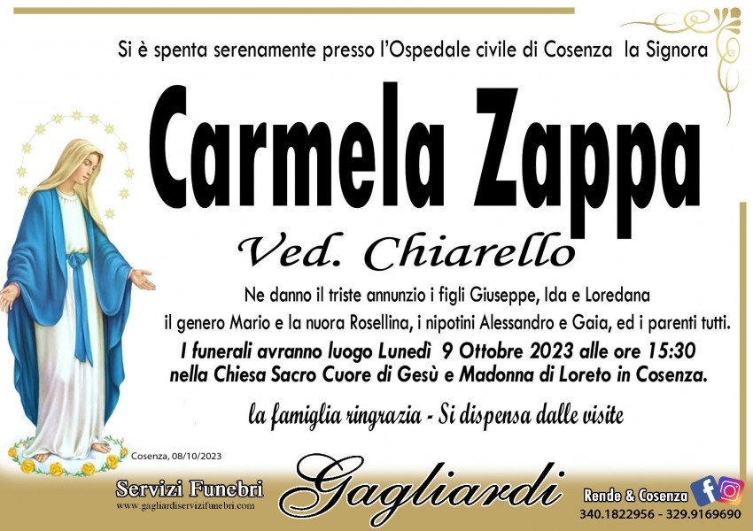 Carmela Zappa Ved. Chiarello