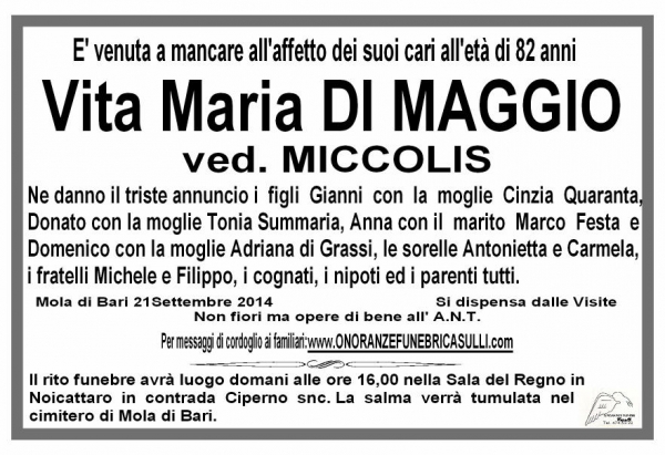 Vita Maria Di Maggio