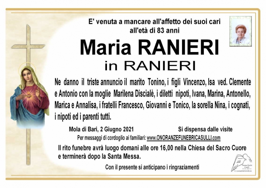 Maria Ranieri Maria Ranieri - Onoranze funebri Casulli