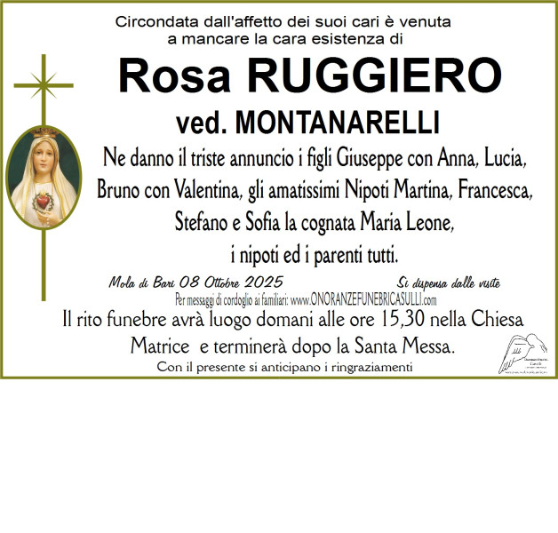 Rosa Ruggiero - Onoranze funebri Casulli
