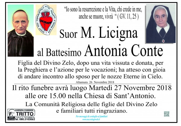 Suor M. Licigna Al Battesimo Antonia Conte