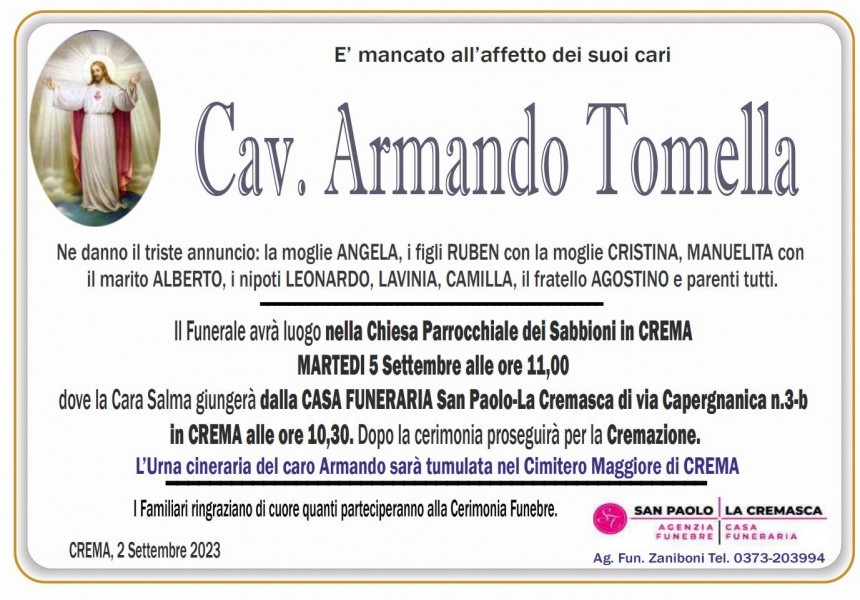 Cav. Armando Tomella