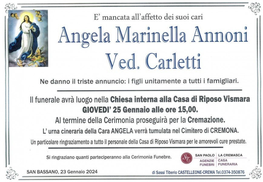 Angela Marinella Annoni Ved. Carletti