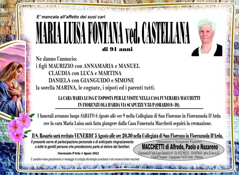 Maria Luisa Fontana Ved. Castellana