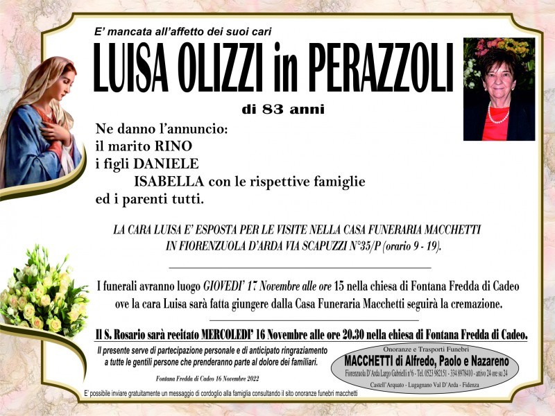 Luisa Olizzi In Perazzoli
