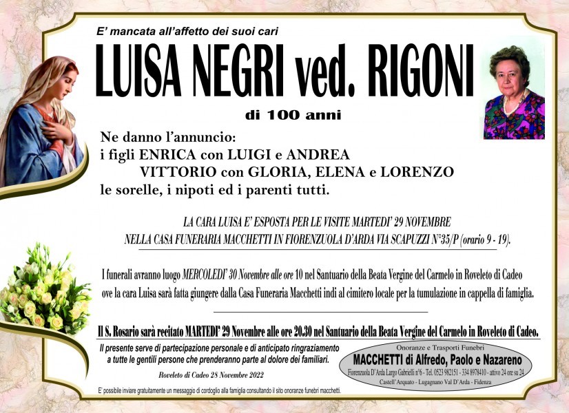 Luisa Negri Ved. Rigoni