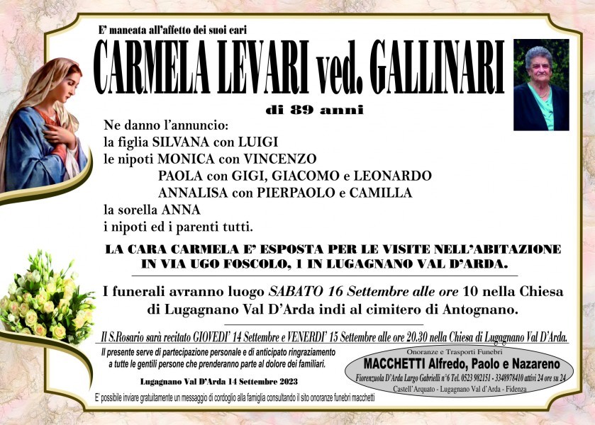 Carmela Levari Ved. Gallinari