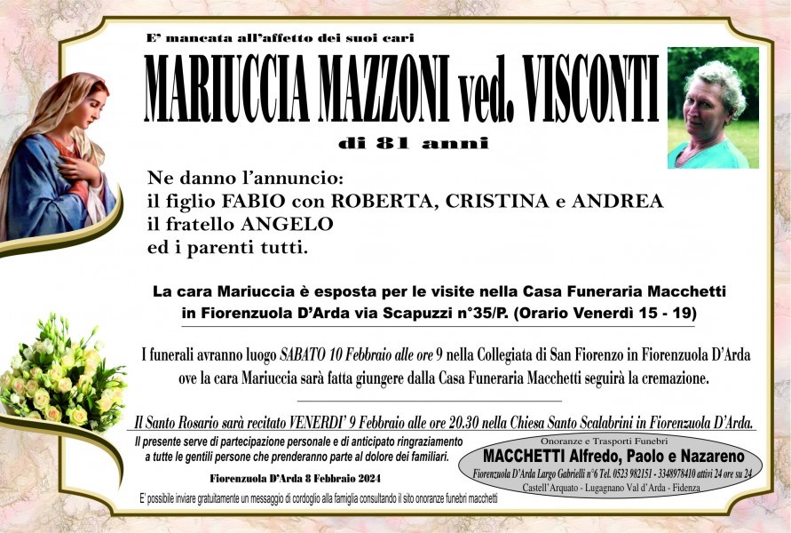 Mariuccia Mazzoni Ved. Visconti