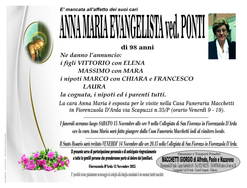 Anna Maria Evangelista Ved. Ponti