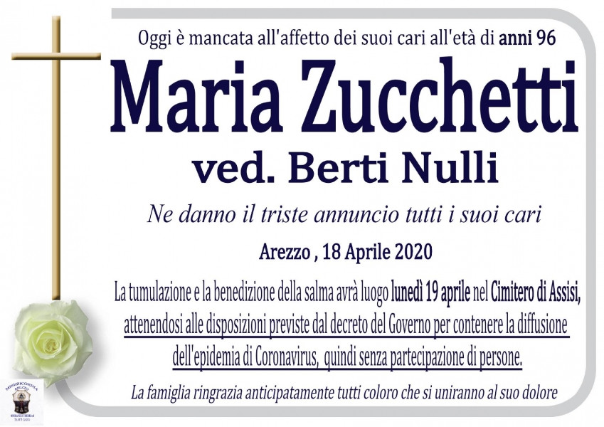 Maria Zucchetti Ved. Berti Nulli