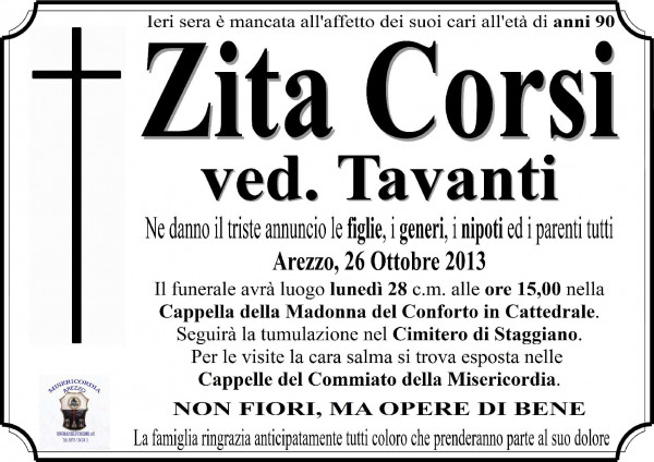 Zita Corsi Ved. Tavanti