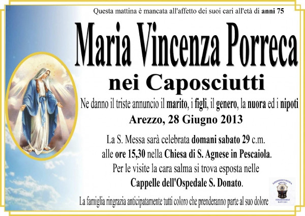 Maria Vincenza Porreca In Caposciutti