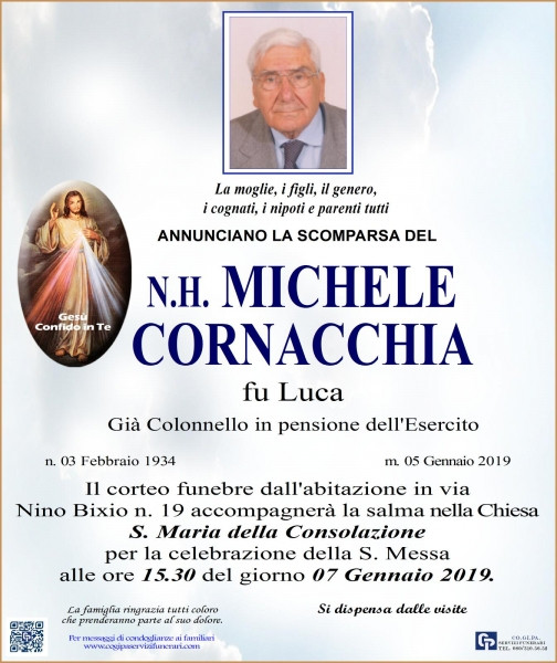 Michele Cornacchia Necrologio 2019 Ricordi di Vita