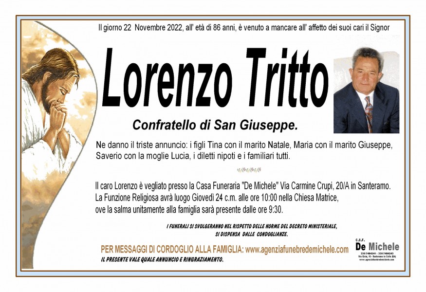 Tritto Lorenzo Tritto - Centro Servizi Funebri De Michele