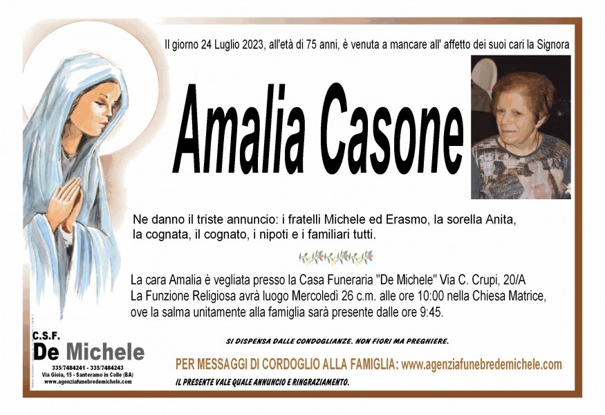 Amalia Casone Centro Servizi Funebri De Michele