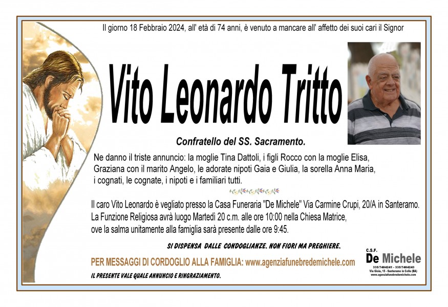 Tritto Vito Leonardo Tritto - Centro Servizi Funebri De Michele